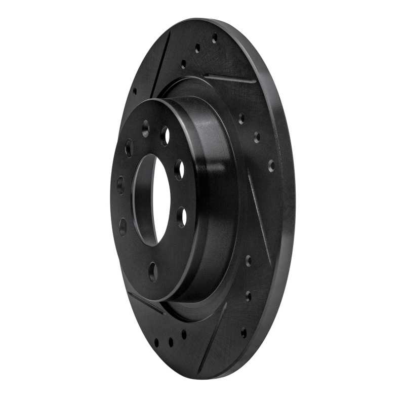 Pontiac Solstice Brake Rotor (1) - Rear Left - R1 Concepts - Drilled & Slotted - Black - `06-`10